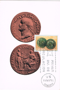 23464. Tarjeta Maxima MADRID 1968. Moneda GALBA Emperador Romano, Arqueologia - Cartes Maximum
