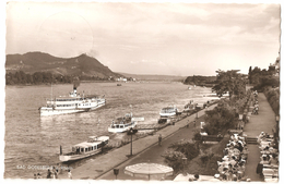 Bad Godesberg A. Rhein - Die Rheinpromenade M. Blick Zum Drachenfels - Fotokarte Verlag F.G. Zeitz - 1957 - Animiert - Drachenfels