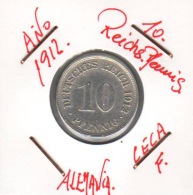 ALEMANIA - IMPERIO - DEUTSCHES REICH - 10 Pfn. AÑO 1912-F - 10 Pfennig