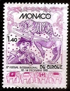 1981 Monaco - Monte-Carlo - 8e Festival International Du Cirque Clown, Acrobate Et Tigre Elefant (LOT - 2- 150) - Gebraucht