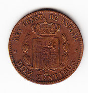 ESPAGNE   KM  675  1877, 10 CENTIMOS, AU.      ( 41 ) - Monnaies Provinciales