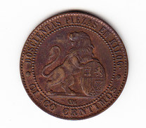 ESPAGNE       KM  662, 5c, AU, 1870 .      ( 44 ) - Monnaies Provinciales