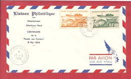 Y&T N°338+340  LETTRE PHILATÉLIQUE 1954 - Brieven En Documenten