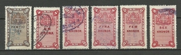 SCHWEDEN Sweden Ca 1880-1895 Lot 6 Stempelmarken Documentary Stamps O - Fiscali
