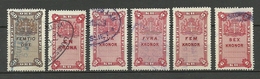 SCHWEDEN Sweden Ca 1880-1895 Lot 6 Stempelmarken Documentary Stamps O - Fiscale Zegels