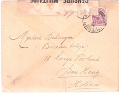 ARMEE BELGE EN CAMPAGNE LETTRE VERS LES PAYS-BAS CENSURE MILITAIRE N° 20 + CACHET C.F. + CACHET 20 - Army: Belgium