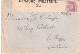 ARMEE BELGE EN CAMPAGNE LETTRE VERS LES PAYS-BAS CENSURE MILITAIRE N° 28 - Belgisch Leger