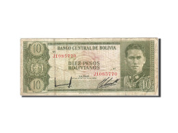 Billet, Bolivie, 10 Pesos Bolivianos, 1962, Undated, KM:154a, B+ - Bolivie