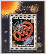 Planeten USA-Raumstation 1971 Apollo Ajman Block 294 O 3€ Flug-Bahnen Kosmos Hb Bloc NASA Ms Space Sheet S/s Bf VAE - USA