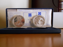 GREECE 2 X 10 EURO 2004 SILVER PROOF SET OLYMPIC GAMES ATHENS 2004 - Griekenland