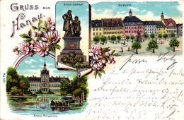 Hanau, Farb-Litho, 1903 Von Hanau Nach Frankfurt Am Main Versandt - Hanau