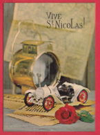 218190 / SAINT NICOLAS DAY - VIVE St. NICOLAS ! , DOLL CAR AUTOMOBILE ROSE FLOWERS LAMP RAILWAY Lantern - RUST GRAFT - Sinterklaas