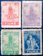 FIUME 1919 10c,15c,20c,25c Clock Tower Mint No Gum Scott30a-33 CV$30 - Fiume & Kupa