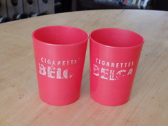 Cigarettes BELGA - ( 2 Bekers Plastic ) - Reclame-artikelen