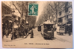 AVENUE DE LA GARE - NICE - Stadsverkeer - Auto, Bus En Tram