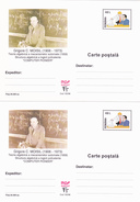 BV6825  ERROR,COLOR,MATHEMATICIAN MOISIL,X2, RARE POSTCARD STATIONERY, 1998 ROMANIA. - Plaatfouten En Curiosa