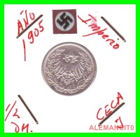 GERMANY  -  IMPERIO - DEUTSCHES REICH - 1/2  MARK  SILVER . AÑO 1905-J  PLATA - 1/2 Mark