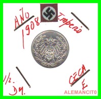 GERMANY  -  IMPERIO - DEUTSCHES REICH - 1/2  MARK  SILVER . AÑO 1908-E  PLATA - 1/2 Mark