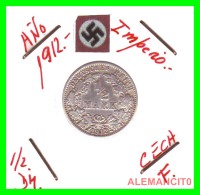 ALEMANIA - GERMANY  -  IMPERIO - DEUTSCHES REICH - 1/2  MARK  SILVER . AÑO 1912 -F  PLATA - 1/2 Mark