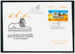 EGYPT / 2000 / INTL. CONGRESS OF EGYPTOLOGISTS ; CAIRO / EGYPTOLOGY / THE PYRAMIDS / SPHINX / FDC - Cartas & Documentos