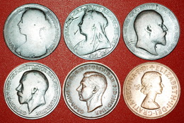 * PORTRAITS OF RULERS: UNITED KINGDOM ★ 1 PENNY 1889-1965 SET 6 COINS! LOW START★ NO RESERVE! - Verzamelingen