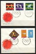 POLAND FDC 1964 TOKYO JAPAN OLYMPICS & MS Weight Lifting Boxing Football High Jump Diving Rowing Running Soccer - Buceo