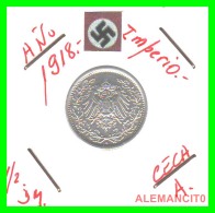 ALEMANIA - GERMANY  -  IMPERIO - DEUTSCHES REICH - 1/2  MARK  SILVER . AÑO 1918-A  PLATA - 1/2 Mark