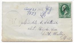 ETATS-UNIS - 1873 - YVERT N°41 ANNULE à La PLUME Sur ENVELOPPE De PEPPERELL (MASS.) - Postal History