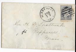 ETATS-UNIS - 1887/88 - YVERT N°63 SEUL Sur ENVELOPPE LOCALE De PEPPERELL (MASS.) - Cartas & Documentos