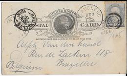 ETATS-UNIS - 1888 - YVERT N°63 Sur CARTE ENTIER POSTAL De BEAUCLERC => BRUXELLES (BELGIQUE) - DESTINATION - Cartas