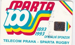 Czechoslovakia, CS-CSF-PUB-0016B, Sparta Praha Rugby - 100 Let, 2 Scans.    Chip : SC5  SB  Light Blue Back - Czechoslovakia