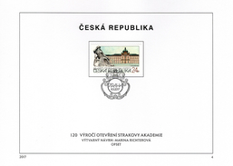 Czech Republic - 2017 - 120th Anniversary Of Straka Academy Opening - FDS (first Day Sheet) - Covers & Documents