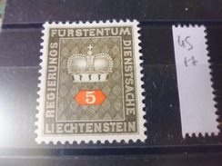 LIECHSTENSTEIN TIMBRE   REFERENCE YVERT N°45 ** - Impuesto