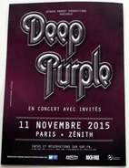 Flyer DEEP PURPLE Concert PARIS 13/11/2015 * Not A Ticket - Objetos Derivados
