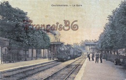 (77) Coulommiers - La Gare - CPA Colorisée - Train Locomotive - 2 SCANS - Coulommiers