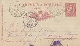 ITALIEN 1893 - 10 C Ganzsache Auf Pk Gel.v.Rogliano > Napoli - Entero Postal