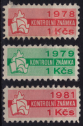 Kontrolní Znamka 1978  Controll / Member Stamp - 1978 1979 1981 Czechoslovakia Label Cinderella Vignette FLAG BOKK FLAME - Sellos De Servicio