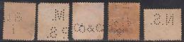 5 Diff., British India Perfins, Perfin, Used - Perforés