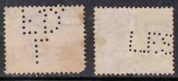 2 Diff.,India Map,  Perfins, Perfin, Used - Perforiert/Gezähnt