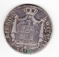 ITALY KINGDOM OF NAPOLEON KM 10.1 5L 1809 M SILVER . (SP32) - Napoléonniennes