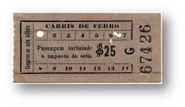 Carris De Ferro - $25 - Inspector's Chopping 25 - Tramway Ticket - Serie G - Lisboa Portugal - Europa