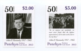 PENRHYN  2013 - 50e Ann De La Mort De J.F.Kennedy  -  2val Neufs // Mnh - Penrhyn