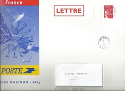 PAP ENVELOPPE  500 G MARIANNE DU 14 JUILLET CARTONNEE  328/246 - PAP: Antwort/Luquet