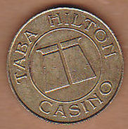 AC -  TABA HILTON CASINO BRASS TOKEN JETON - Noodgeld