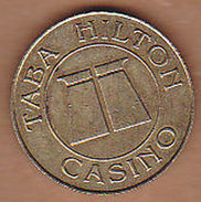AC -  TABA HILTON CASINO BRASS TOKEN JETON - Monetary/Of Necessity