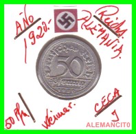 GERMANY - WEIMAR REPUBLIC - 50 PFENNIG - AÑO 1920-J  Aluminum - 50 Renten- & 50 Reichspfennig