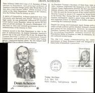 1993 Fdc Dean Acheson - With Stamp Scott Nr 2755 - Cancelled Washington - 1991-2000