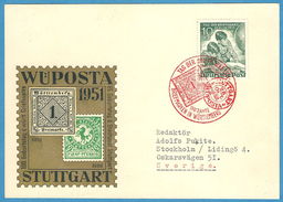 Deutschland 1951: Postkarte Mit Berlin Nr. 80 + Sonderstempel Stuttgart 'Wüposta 51' - Covers