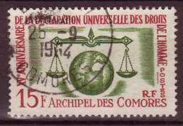 COMORES - 1963 - YT N° 28 - Oblitéré - Droit De L'homme - Beau Cachet - Gebraucht