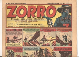 Zorro Hebdomadaire N°87 Du 29 Janvier 1948 Zorro En Péril! - Zorro